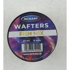 Momeală carlig McKarp Dumbels Wafters Fish Mix 6mm, aromă fructată, fluo, 25ml